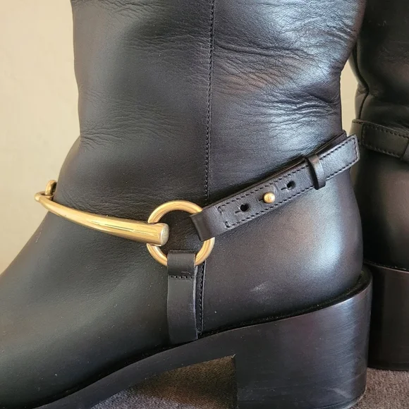 Gucci LIFFORD leather horsebit boots size 36 1/2, pull on - Picture 11 of 12